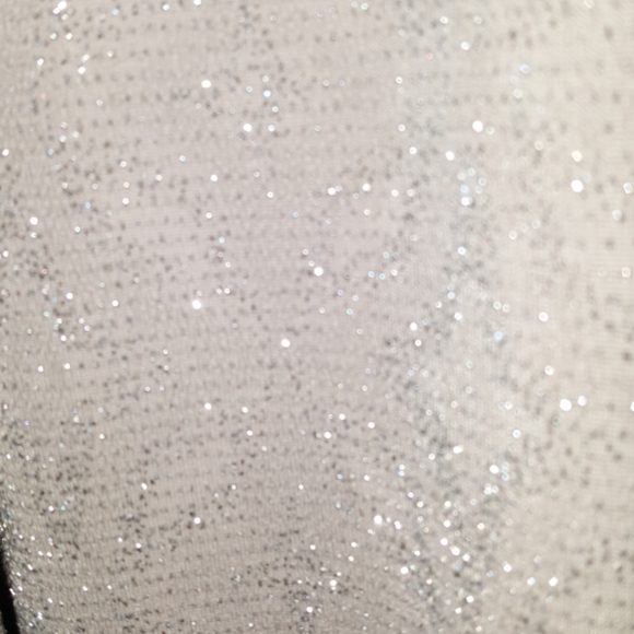 Lily White bare shoulder beige shiny night top - Picture 3 of 3